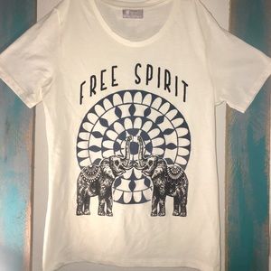 Fuego Small T-Shirt. Never worn. Cream Colored